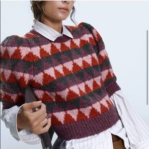 Zara mohair puff sleeve sweater